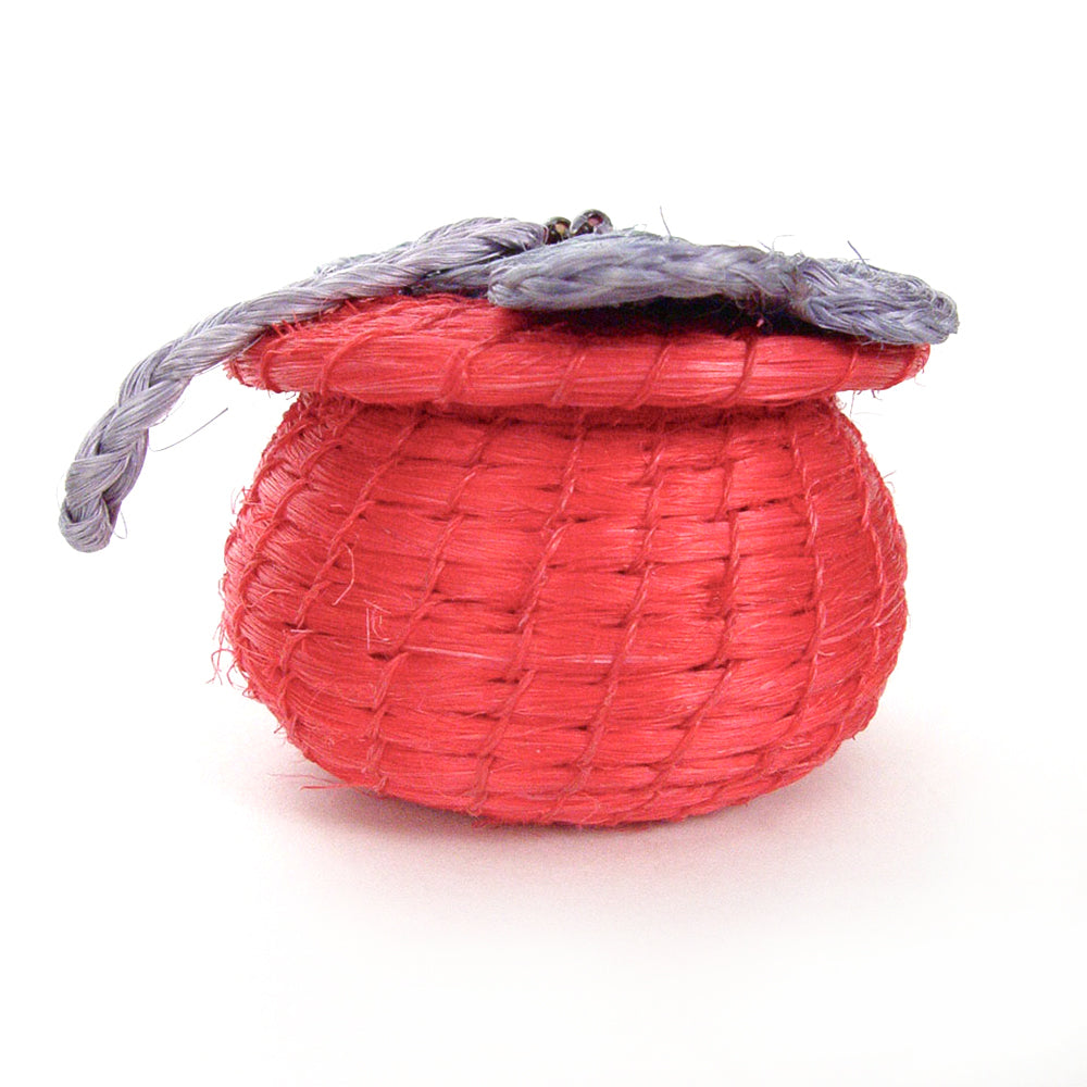 Elephant Lidded Basket - From Women Weavers in Swaziland - Pink