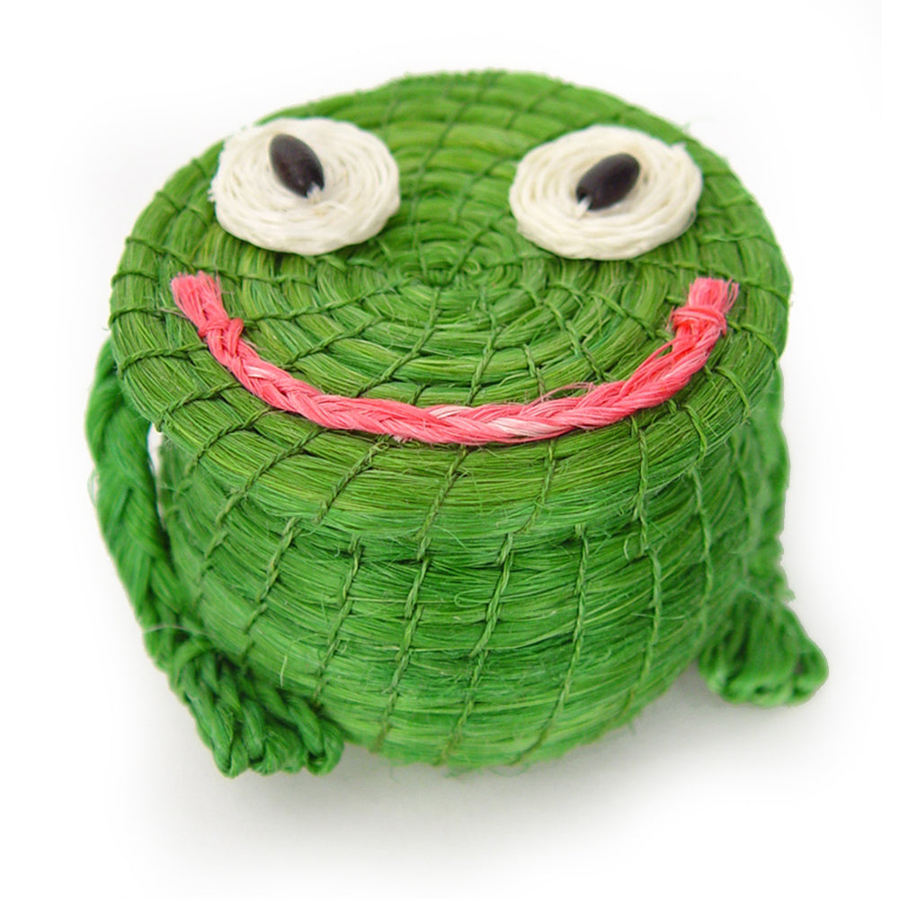 Freddy Frog Lidded Basket - Handwoven by Women in Swaziland