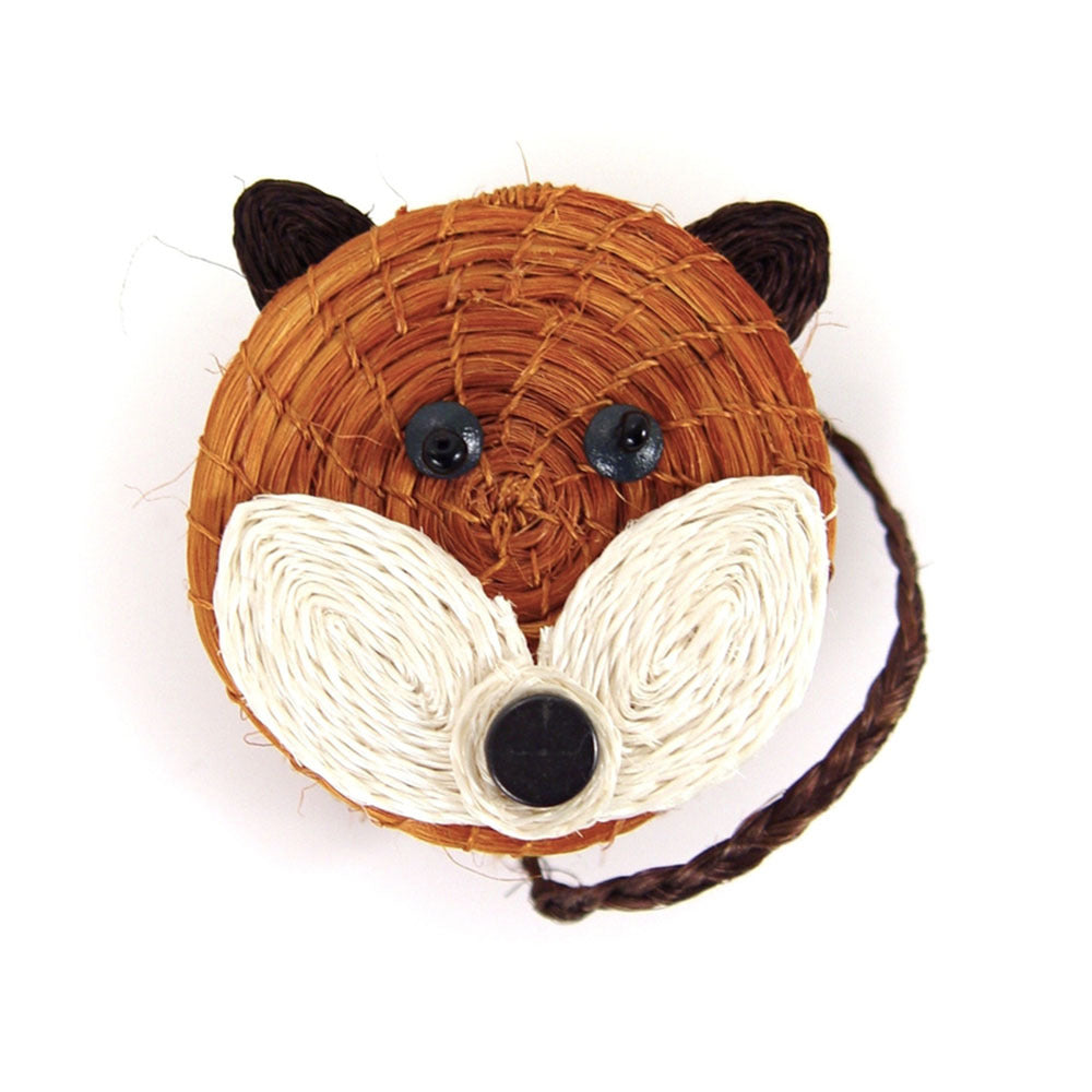 Fox Lidded Basket - Handwoven by Women in Swaziland