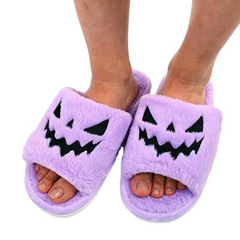 Grinning Jack-O-Lantern Slippers - Keep Your Tootsies Toasty!