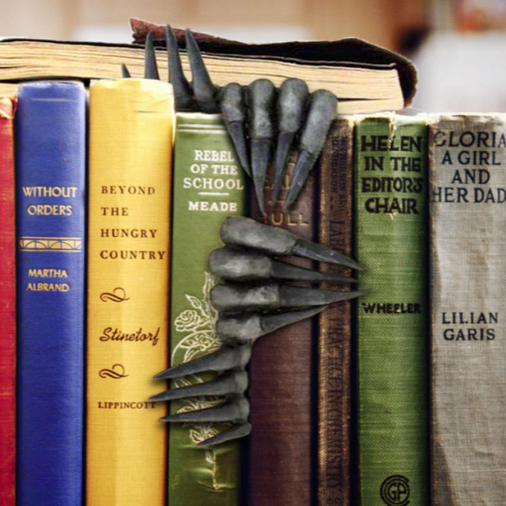 Spooky Devil Hands Halloween Bookmark and Scary Bookends