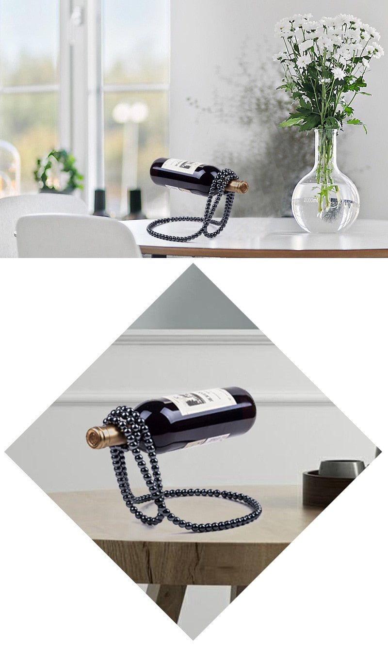 Pearl Necklace Wine Holder - Elegant Wine Display