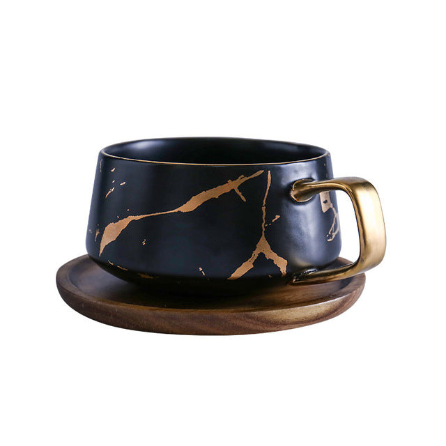 Marble Gold Inlay Coffee Cups