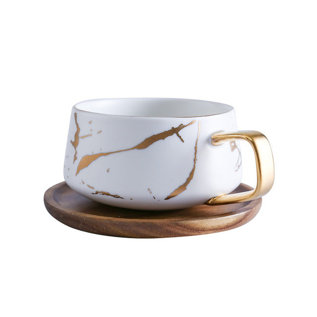 Marble Gold Inlay Coffee Cups