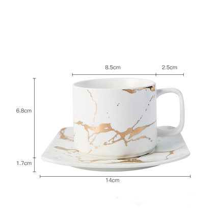 Marble Gold Inlay Coffee Cups