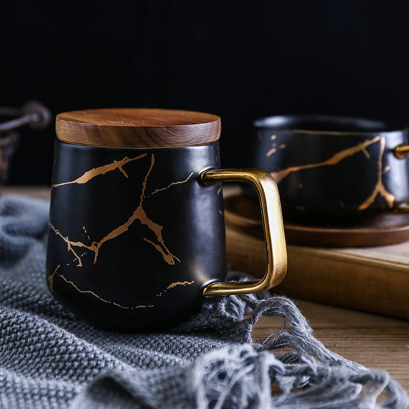 Marble Gold Inlay Coffee Cups