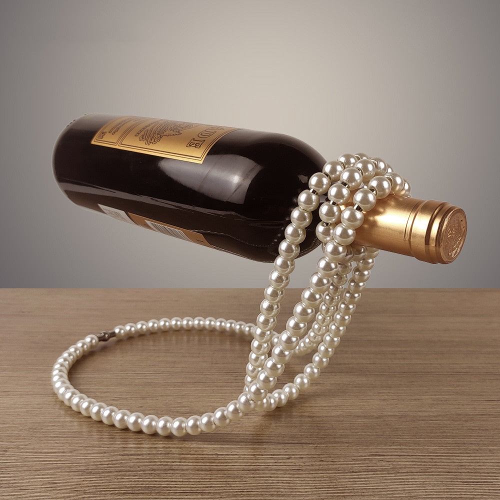 Pearl Necklace Wine Holder - Elegant Wine Display