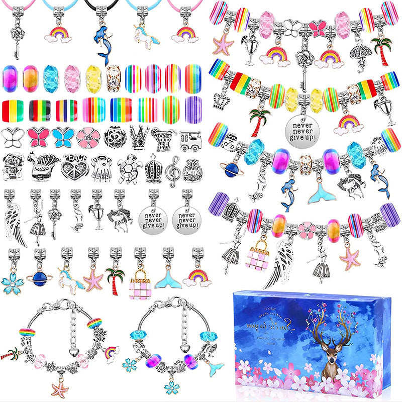 64 or 112 PCS DIY Christmas Jewelry Charm Kit Charm