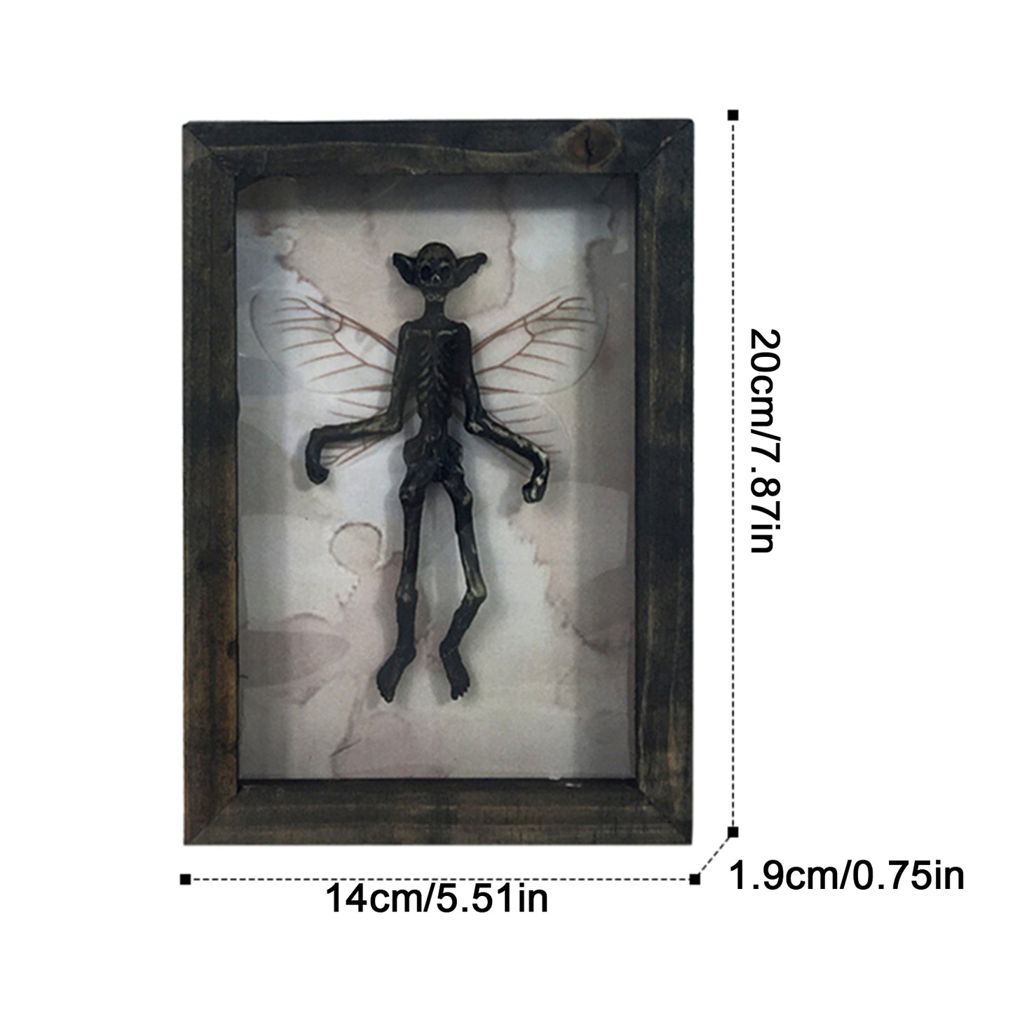 Skeletal Fairy Skeleton Spooky Halloween Picture Frame Shadow Box