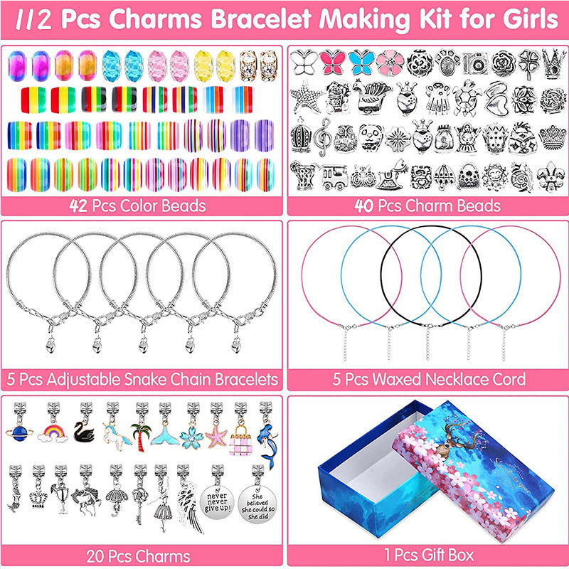 64 or 112 PCS DIY Christmas Jewelry Charm Kit Charm