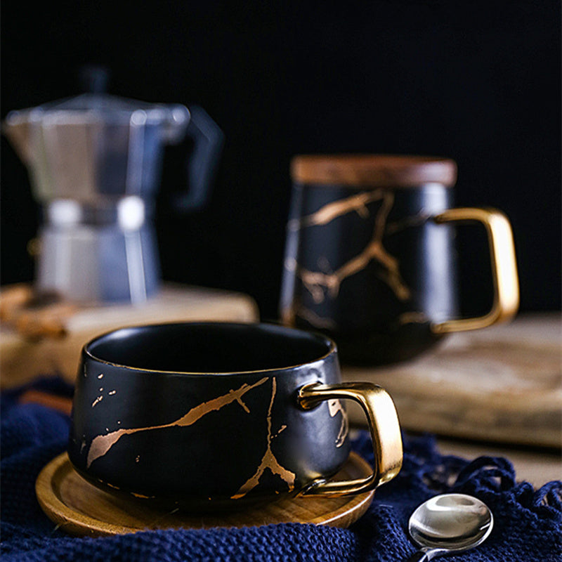 Marble Gold Inlay Coffee Cups