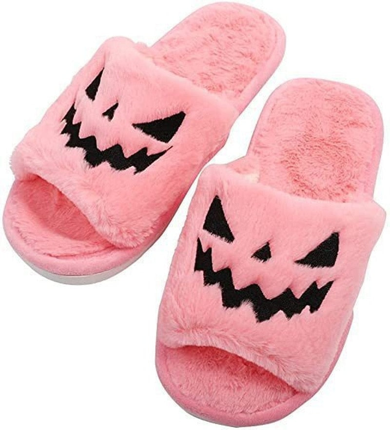 Grinning Jack-O-Lantern Slippers - Keep Your Tootsies Toasty!