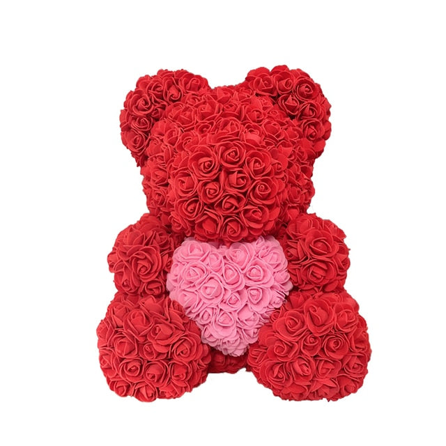 Rose Bear Heart Artificial Flower - Great gift!