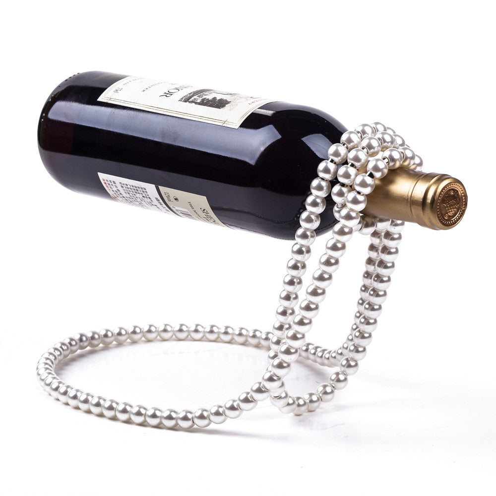 Pearl Necklace Wine Holder - Elegant Wine Display