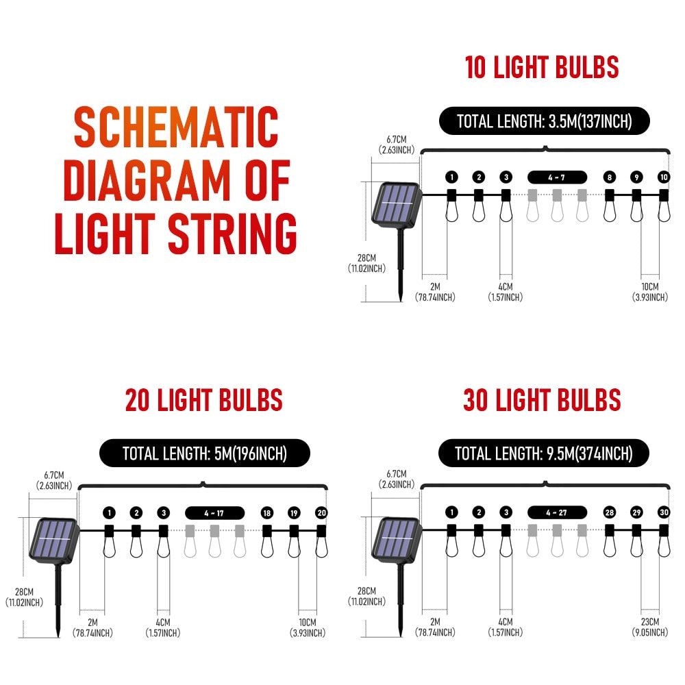 LED Solar String Christmas Lights