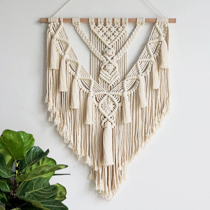 Handwoven Macrame Wall Hanging - Bohemian Boho Home Decor