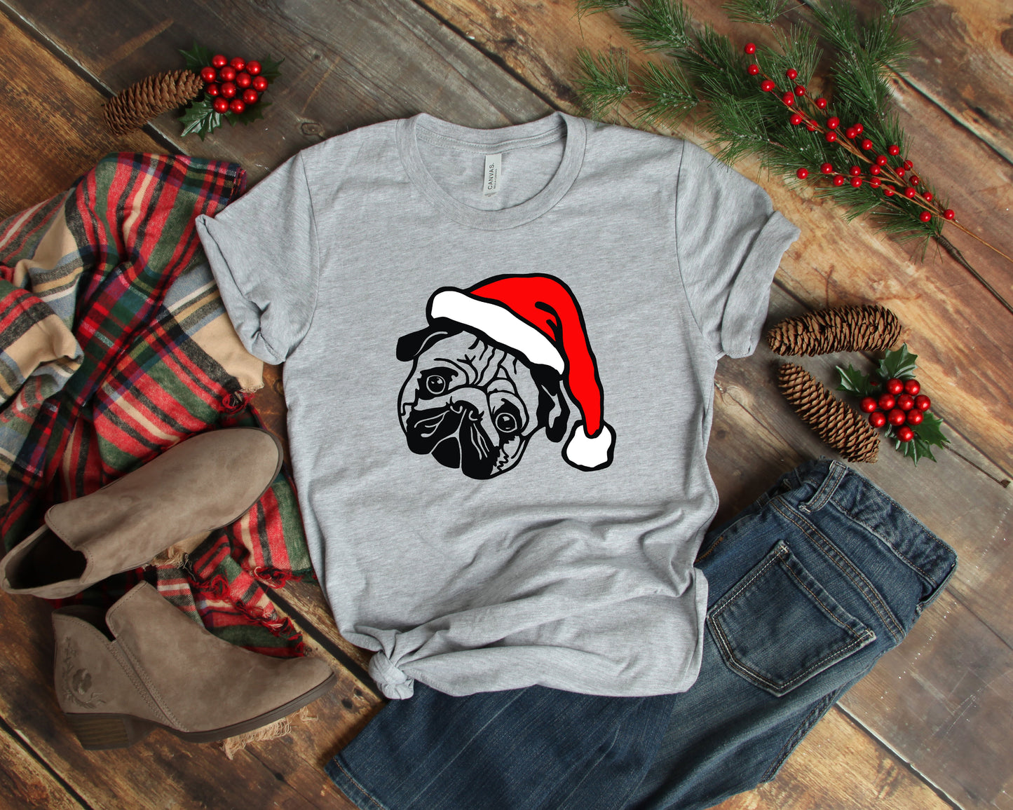 Santa Pug Christmas T-Shirt