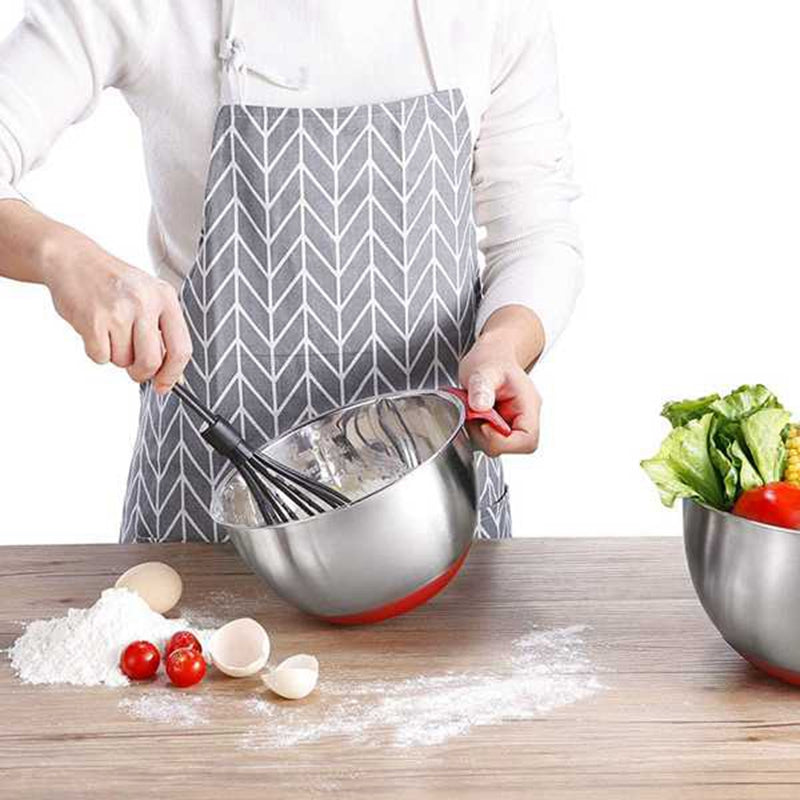 Stainless Steel Non-Slip Mixing Bowls,with Airtight Lids and Graters