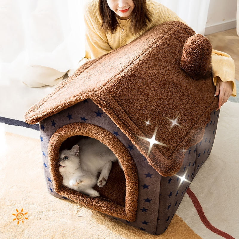 Soft Winter Dog and Cat Bed House