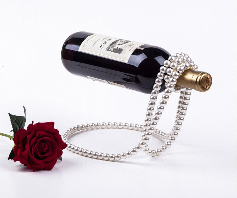 Pearl Necklace Wine Holder - Elegant Wine Display