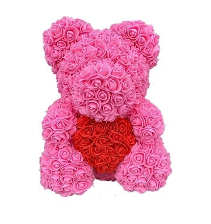 Rose Bear Heart Artificial Flower - Great gift!