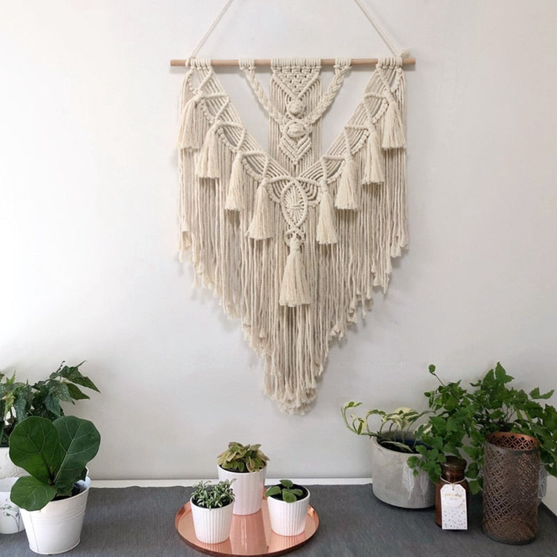 Handwoven Macrame Wall Hanging - Bohemian Boho Home Decor